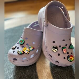 Platform Crocs with Jibbitz - Size 7